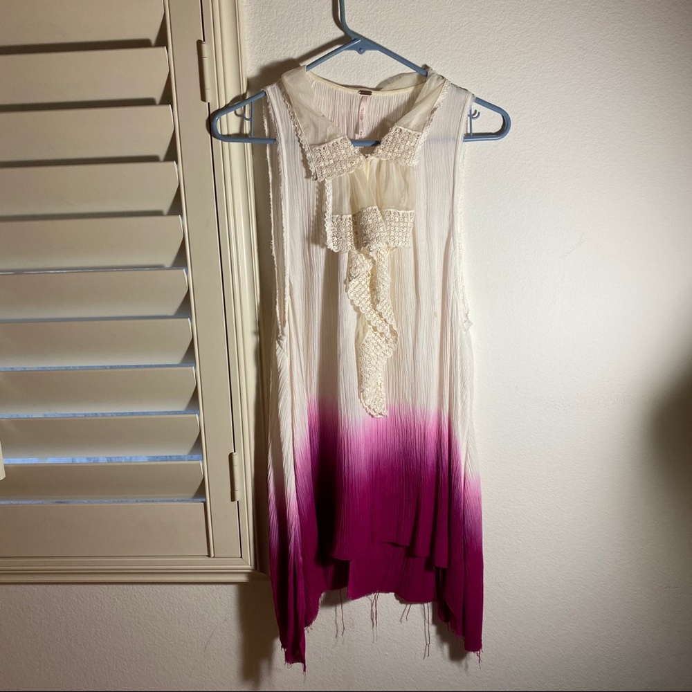Free People Dress Shirt Ombré Pink